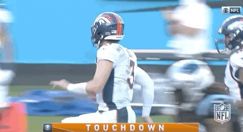 Drew Lock Running Fast After Touchdown GIF