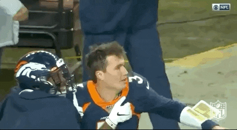 Drew Lock Running With Teammate GIF