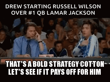 Drew Starting Russell Wilson Over Lamar Jackson