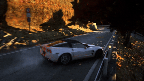 Drift Cars Left And Right On A Narrow Road GIF