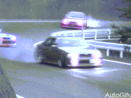Drift Cars Multiple Cars By The Road GIF