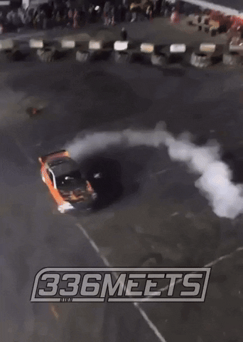 Drift Cars Orange Car Creating Donuts GIF