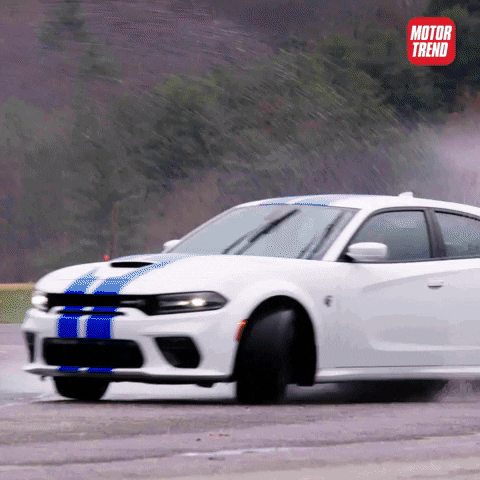Drifting Blue Hellcat Creating Splash GIF