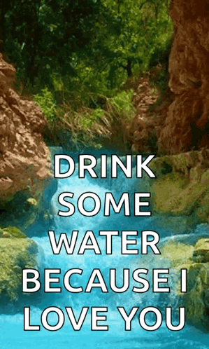 Drink Water Poster with Waterfall