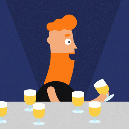 Anmated Character Drinking Beer GIF