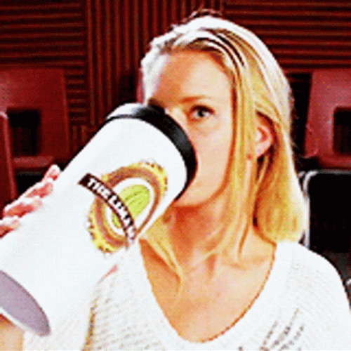 Drinking Coffee Big Cup Woman GIF