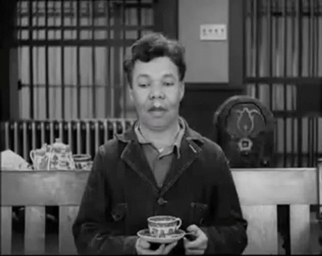 Drinking Coffee Charlie Chaplin Black And White GIF