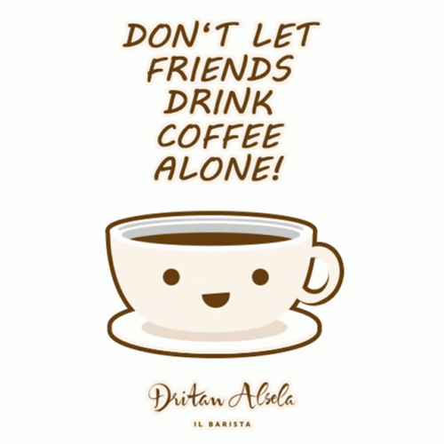 Drinking Coffee Friends Cup Wink GIF
