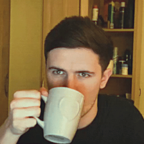 Drinking Coffee Harry Hoskins Sip Stare GIF