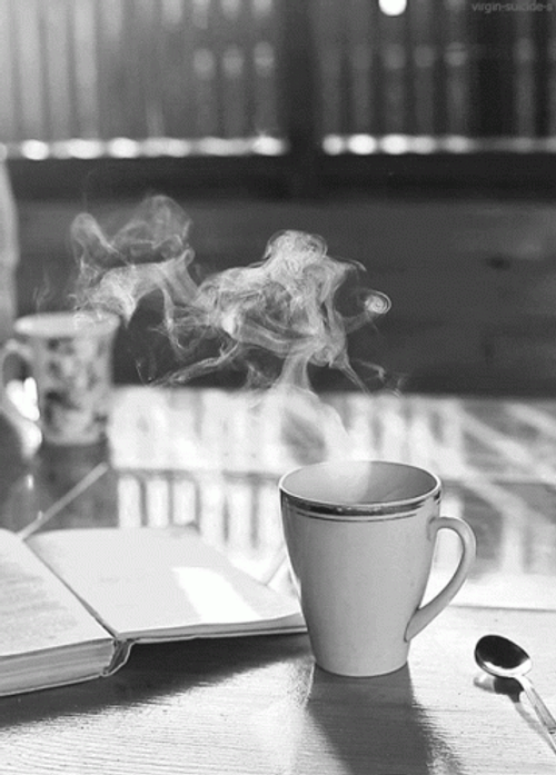 Drinking Coffee Steam Black And White GIF