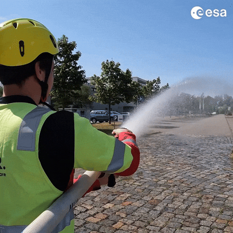 Drinking From A Fire Hose Fireman Trainee GIF