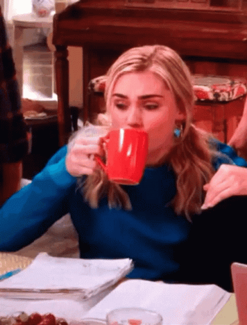Drinking Girl Shocked Choke GIF