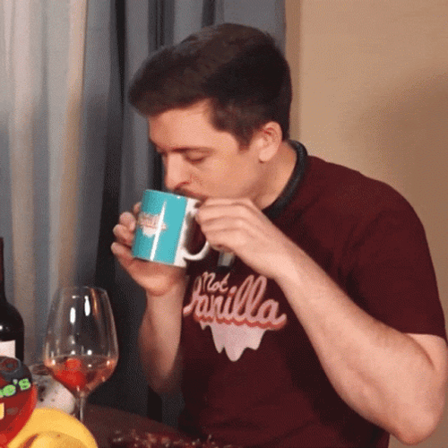 Drinking Man Accidentally Choke Himself GIF