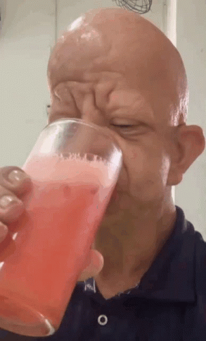 Drinking Strawberry Bevo Shake GIF