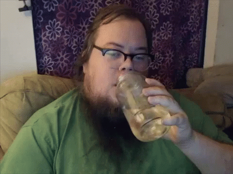 Man Drinking Water On Jar GIF