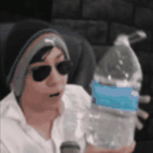 Man Chugs Drinking Water Jug GIF