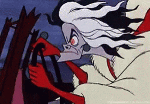 Drive Fast Angry Cruella De Vil GIF