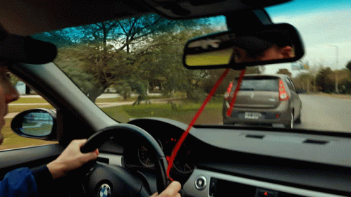 Drive Fast Car Moving Past Another Vehicle GIF