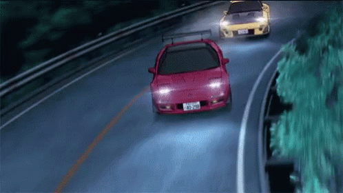 Drive Fast Cars From Initial D Anime GIF