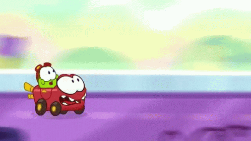 Drive Fast Om Nom Riding Red Car GIF