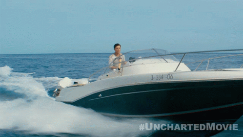 Driving A Boat Nathan Drake GIF