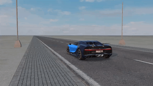 Driving Blue Sports Car tl ec 006
