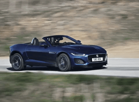 Driving Fast Luxury Car Jaguar F-type GIF