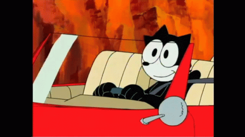 Driving Felix The Cat GIF
