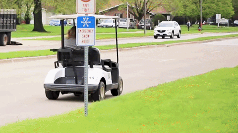 Driving Golf Cart To Delivered Water GIF