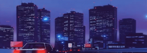 Driving In Anime City GIF