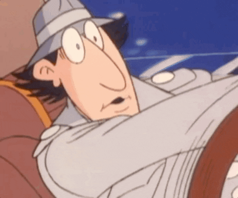 Driving Inspector Gadget GIF