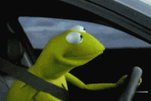 Driving Kermit The Frog 50 Cent Meme GIF