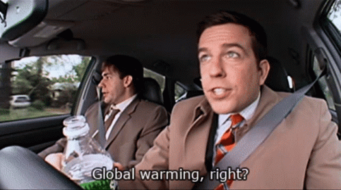 Driving Man Experiencing Global Warming GIF