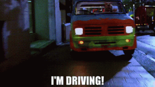 Driving Scooby Doo Van GIF