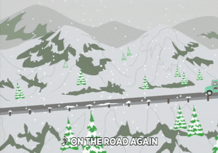 Driving Truck On The Road Again Winter GIF