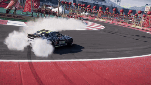 Drone View Drift Cars GIF