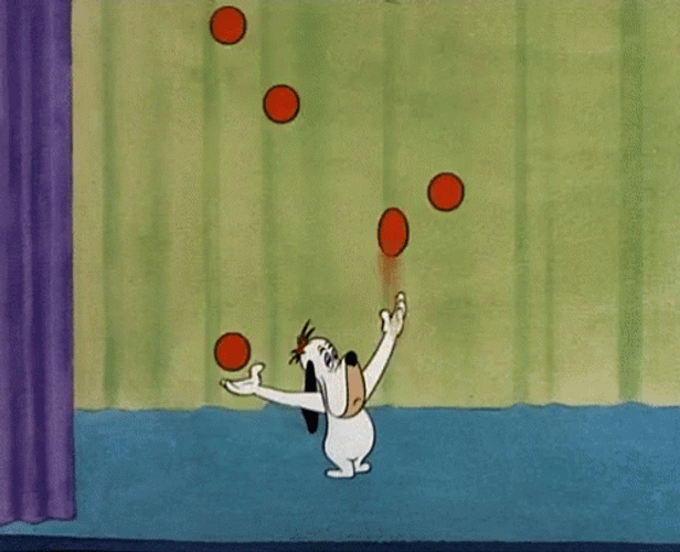 Droopy Dog Juggling Balls GIF