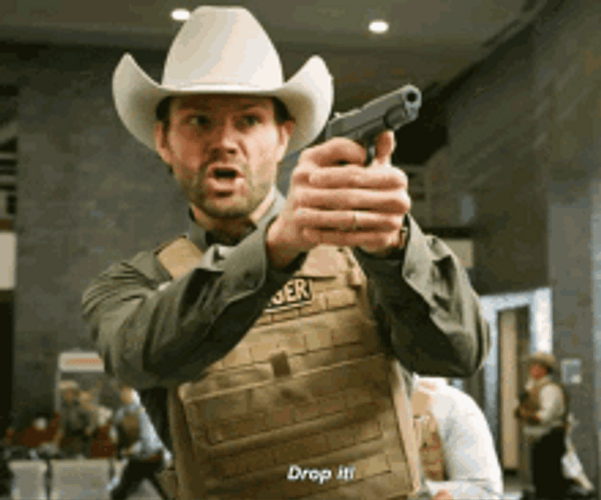 Drop It With Pointing Gun GIF