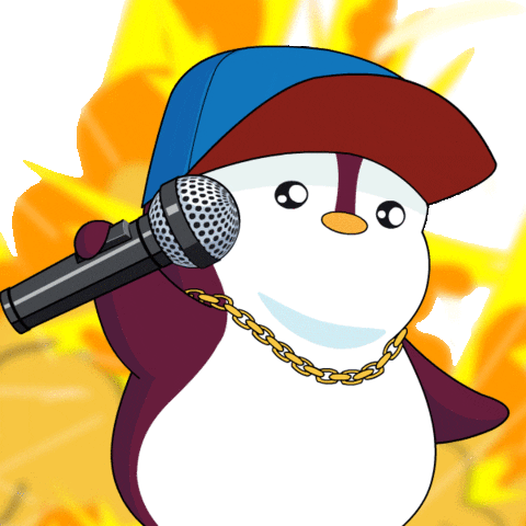 Drop The Mic Penguin On Fire Animation GIF