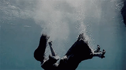 Drowning Sinking Lady Underwater GIF