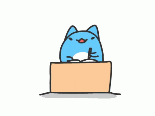 Drowsy Blue Cat Falling Asleep GIF