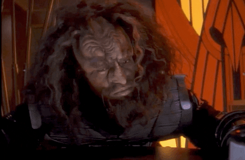 Drowsy Klingon Passing Out Star Trek GIF