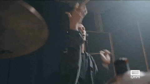 Drummer In Headset Rim Shot With Tricks GIF