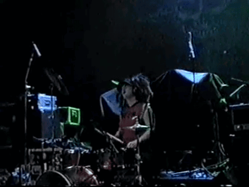Drummer On Stage With Mic And R Box GIF