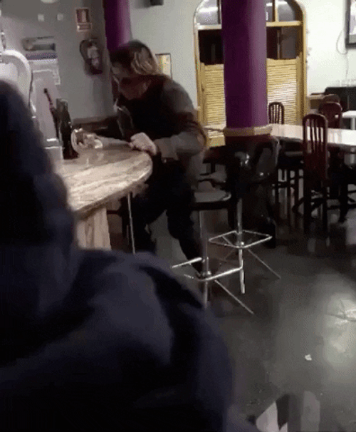 Drunk Guy Fall From Bar GIF