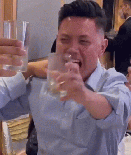 Drunk Guy Laughing Out GIF