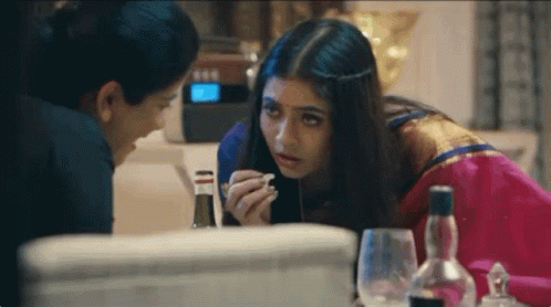 Drunk Guy Looking At Drunk Woman GIF