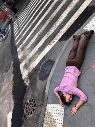 Drunk Guy Sleeping On Street GIF