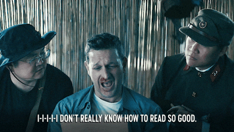 Drunk History Character Cant Read So Good GIF