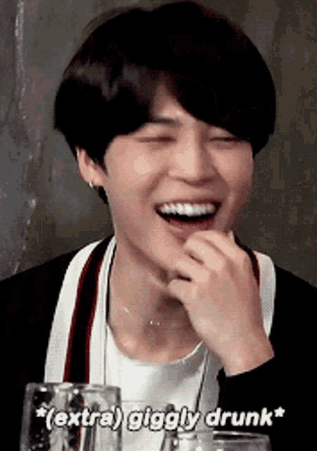 Drunk Jimin Giggling GIF